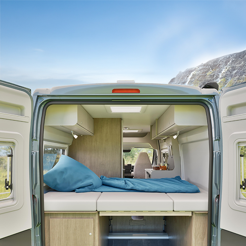 Kofferraum des Carado Campervan 600 Pro
